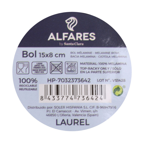 Schüssel Alfares Melamine Laurel 15 x 7 cm (24 Stück)