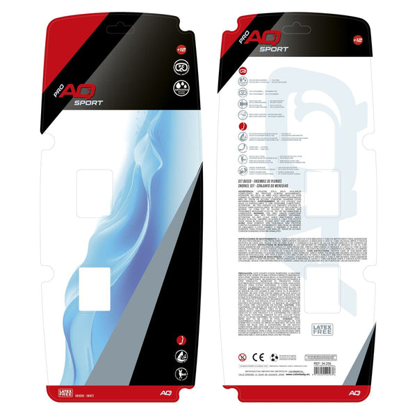 Taucherbrille mit Schnorchel AquaSport Schwarz Erwachsene (2 Stück)