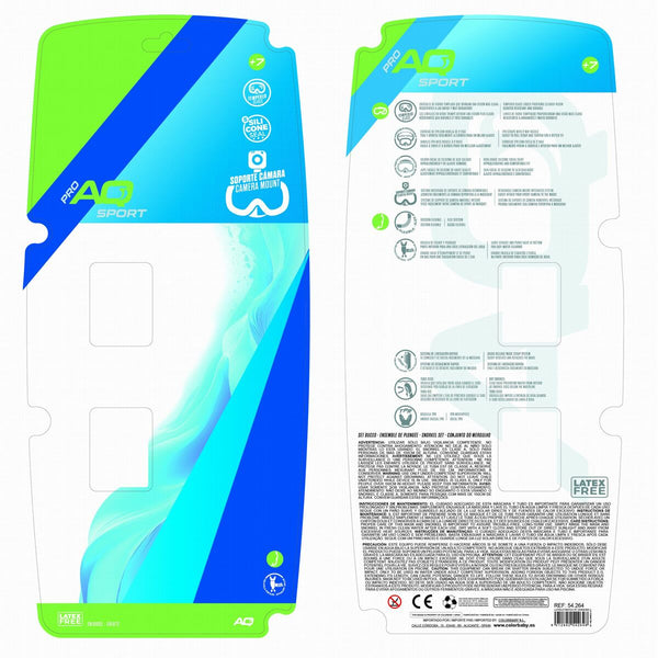 Kinder-Tauchbrille mit Schnorchel AquaSport Blau (2 Stück)