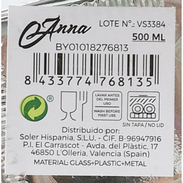 Ölfläschchen Anna Durchsichtig Silberfarben Glas 0,5 L (24 Stück)