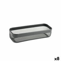 Mehrzweckkorb Confortime Schwarz Metall 30,5 x 11,5 x 7 cm (8 Stück)