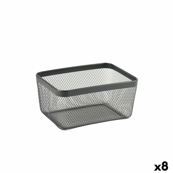 Mehrzweckkorb Confortime Schwarz Metall 30,5 x 23 x 15,2 cm (8 Stück)