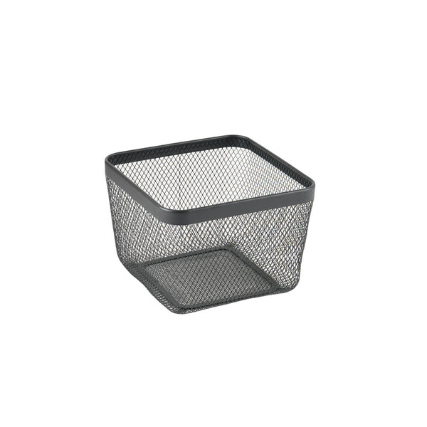 Mehrzweckkorb Confortime Schwarz Metall 24,5 x 24,5 x 17 cm (8 Stück)