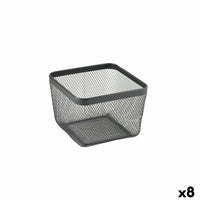 Mehrzweckkorb Confortime Schwarz Metall 24,5 x 24,5 x 17 cm (8 Stück)
