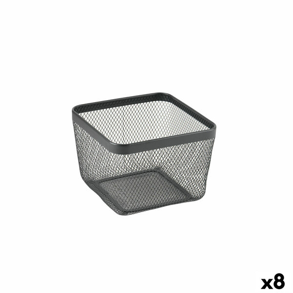 Mehrzweckkorb Confortime Schwarz Metall 24,5 x 24,5 x 17 cm (8 Stück)