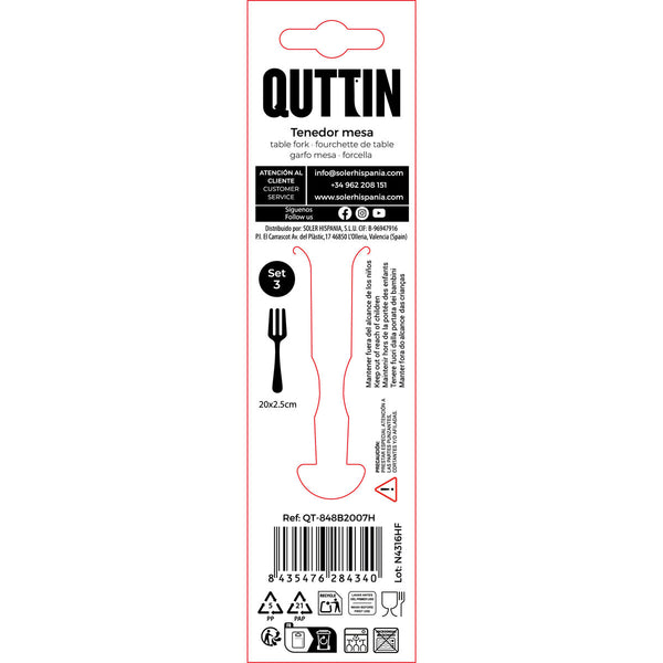 Gabel Quttin Classic 20 x 2,5 cm 2 mm 3 Stücke (12 Stück)