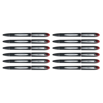 Kugelschreiber mit Flüssigtinte Uni-Ball Rollerball Jestsream SX-210 Rot 12 Stück