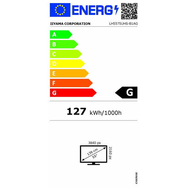 Videowall-Monitor Iiyama LH5575UHS-B1AG 4K Ultra HD 55"