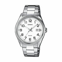 Unisex-Uhr Casio DATE Weiß Silberfarben (Ø 39 mm) (Ø 38,5 mm)