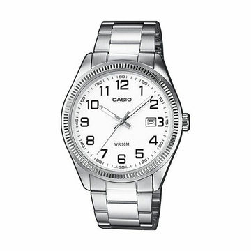 Unisex-Uhr Casio DATE Weiß Silberfarben (Ø 39 mm) (Ø 38,5 mm)