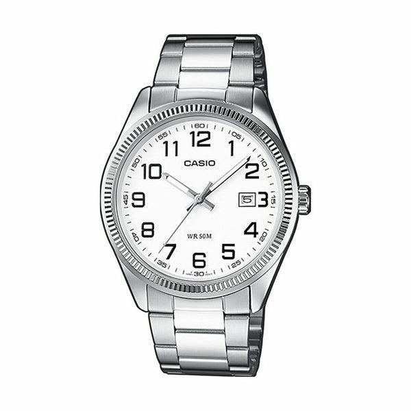 Unisex-Uhr Casio DATE Weiß Silberfarben (Ø 39 mm) (Ø 38,5 mm)