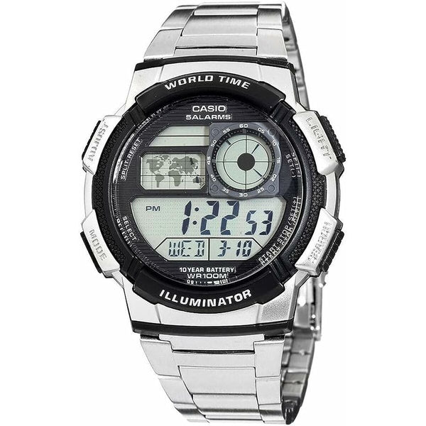Herrenuhr Casio AE-1000WD-1AVEF Digital Acryl Schwarz Grau Silberfarben (Ø 45 mm)