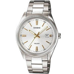 Herrenuhr Casio DATE - SILVER, GOLD INDEXES (Ø 39 mm)