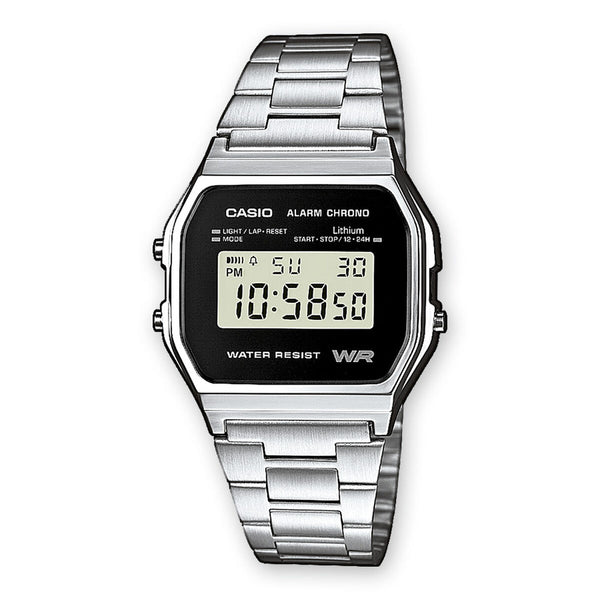 Herrenuhr Casio A158WEA-1EF Schwarz Grau Silberfarben