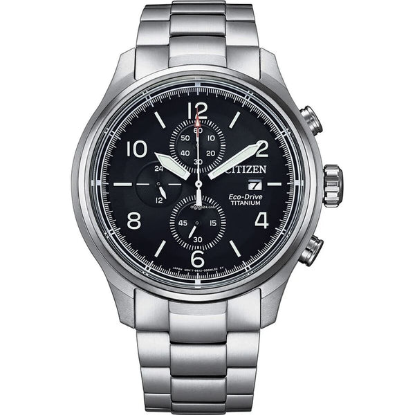 Herrenuhr Citizen SUPER TITANIO 0810 ECO DRIVE Weiß Schwarz Silberfarben (Ø 44 mm)