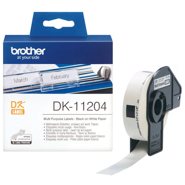 Multifunktionale Drucker-Etiketten Brother DK11204 Weiß Papier