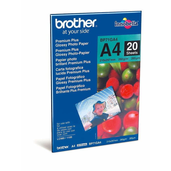 Glänzendes Photopapier Brother BP71GA4 A4 20 Blatt