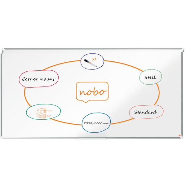 Magnettafel Nobo Premium Plus Weiß Aluminium Stahl