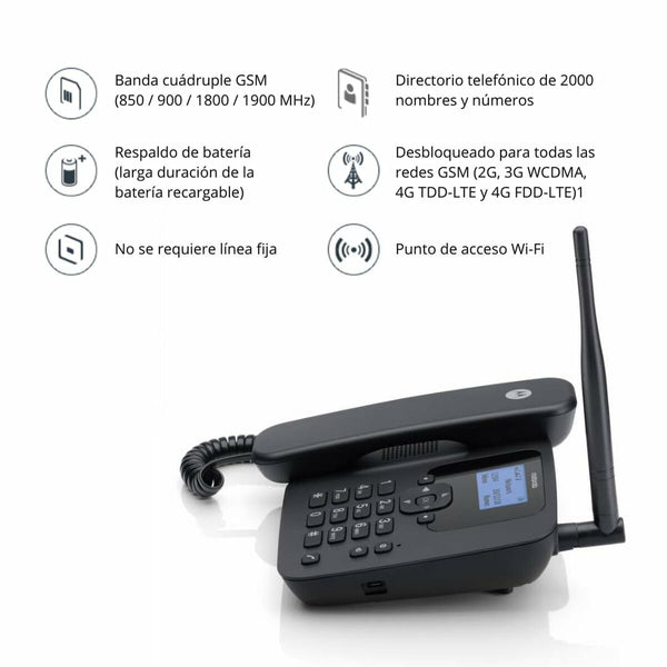 Festnetztelefon Motorola 107FW410L Schwarz