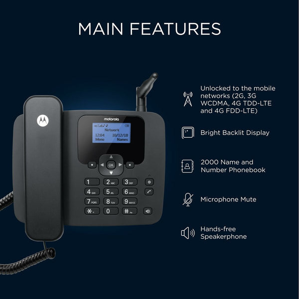 Festnetztelefon Motorola Blau Schwarz (Restauriert A)