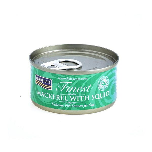 Katzenfutter FISH4DOGS FISH4CATS Mackerel with squid Fisch 70 g