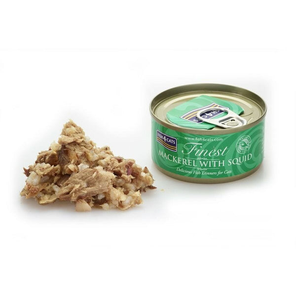 Katzenfutter FISH4DOGS FISH4CATS Mackerel with squid Fisch 70 g