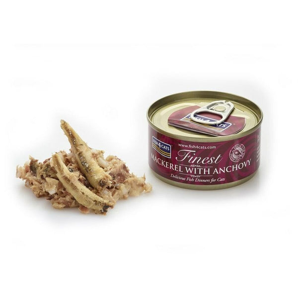 Katzenfutter FISH4DOGS Mackerel with anchovy Fisch 70 g