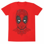 Kurzarm-T-Shirt Deadpool Tattoo Style Rot Unisex