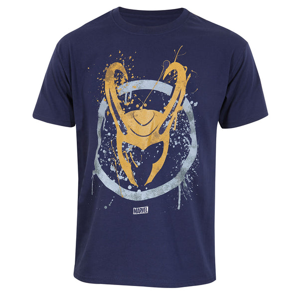 Kurzarm-T-Shirt Marvel Splatter Logo Blau Unisex