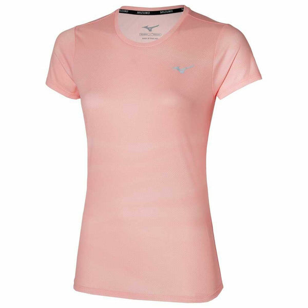 Damen Kurzarm-T-Shirt Mizuno Rosa