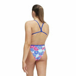 Damen Badeanzug Speedo Allover Vback Blau