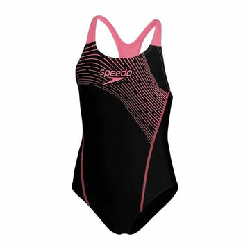 Badeanzug für Mädchen Speedo Medalist  Schwarz
