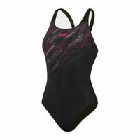 Damen Badeanzug Speedo Hyperboom Placement  Schwarz