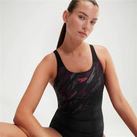 Damen Badeanzug Speedo Hyperboom Placement  Schwarz