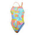 Damen Badeanzug Speedo Speedo Allover Digital V-Back Blau