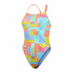 Damen Badeanzug Speedo Speedo Allover Digital V-Back Blau