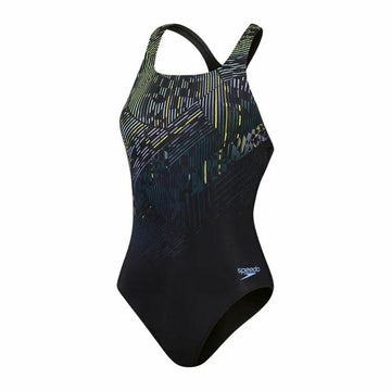 Badeanzug für Mädchen Speedo Digital Printed Medalist Schwarz (Restauriert A)