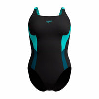 Damen Badeanzug Speedo Shaping Solid Splice Schwarz