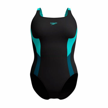 Damen Badeanzug Speedo Shaping Solid Splice Schwarz
