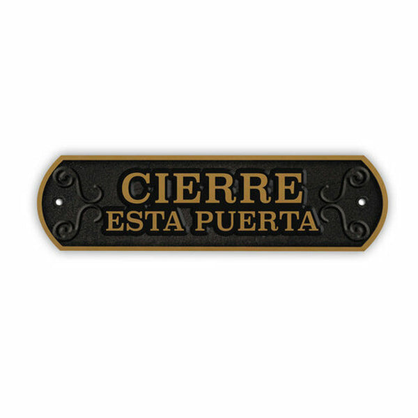 Schild Magnet & Steel Cierre esta puerta 24 x 7,2 cm