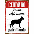 Schild Magnet & Steel Cuidado Pastor Alemán Patrullando 14,8 x 21 cm