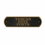 Schild Magnet & Steel Tancar Esta Porta 24 x 7,2 cm