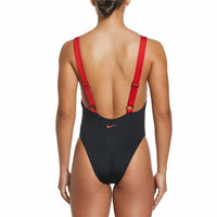 Damen Badeanzug Nike Scoop Neck Schwarz