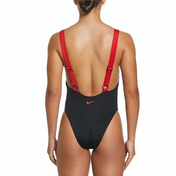 Damen Badeanzug Nike Scoop Neck Schwarz
