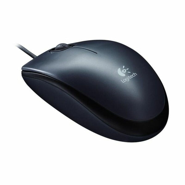 Mouse Logitech LGT-M90 USB Grau Schwarzweiß 1000 dpi