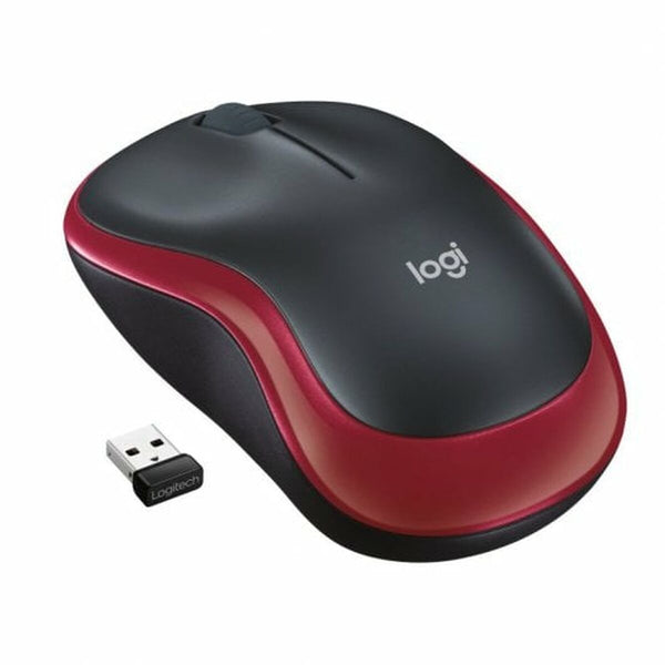 Schnurlose Mouse Logitech M185 Schwarz Rot Schwarzweiß 1000 dpi