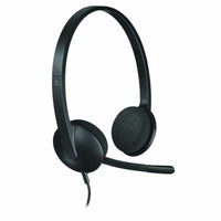 Kopfhörer mit Mikrofon Logitech 981-000475           USB 1,8 m Schwarz