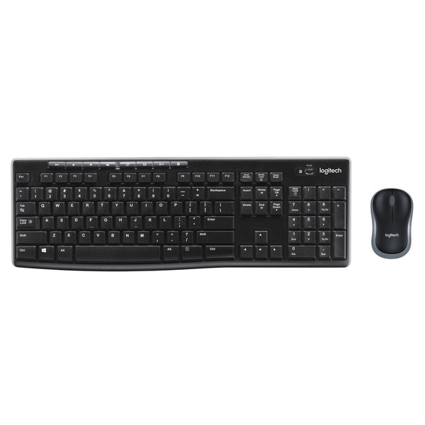 Tastatur mit Drahtloser Maus Logitech MK270 Französisch Schwarz AZERTY