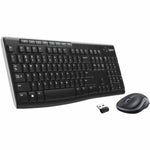 Tastatur mit Drahtloser Maus Logitech MK270 Französisch Schwarz AZERTY