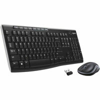 Tastatur mit Drahtloser Maus Logitech MK270 Französisch Schwarz AZERTY